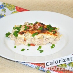 Запеканка с куриным филе и грибами