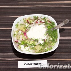 Окрошка на минералке с брынзой