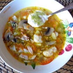 Суп грибной с цветной капустой