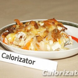 Рыба запеченная с грибами и сыром