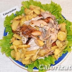 Курица с яблоками и картофелем