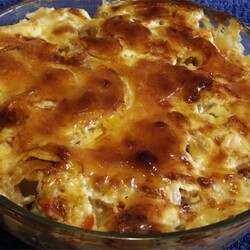 Горбуша, запеченная с овощами