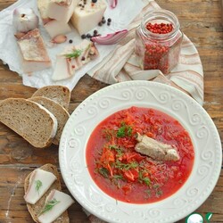 Борщ домашний с квашеной капустой