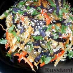 Рецепт: Салат из баклажанов по-корейски на RussianFood.com