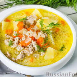 Чизбургер-суп с фаршем