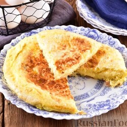 Омлет с сыром в лаваше (на сковороде)