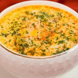 Сливочный суп с семгой