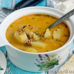 Сырный суп с фаршем
