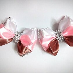 DIY нежные банты из лент канзаши / the gum from the tape