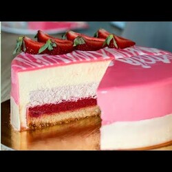 Муссовый КЛУБНИЧНЫЙ ТОРТ с Лимонно-Ванильным муссом 