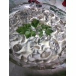 Салат с копченой мойвой