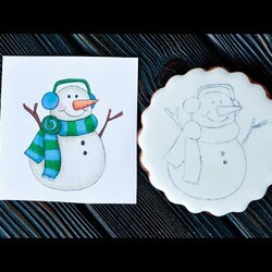 ПЕРЕНОС рисунка на пряник ☆ ИМБИРНЫЕ ПРЯНИКИ ☆ РОСПИСЬ