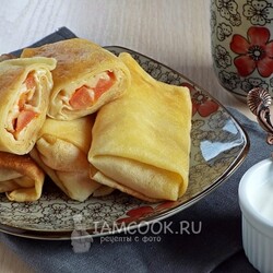 Блинчики с помидором и сыром — рецепт с фото