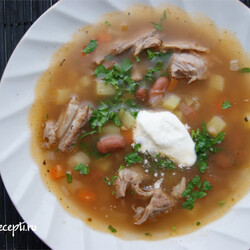 Суп с фасолью на свиных ребрышках - Фото-рецепты пошагового приготовления