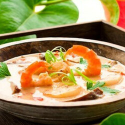 Суп из дыни с креветками