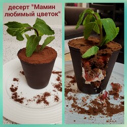 Десерт без выпечки "Мамин любимый цветок"