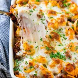 Baked Tortellini in Meat Sauce