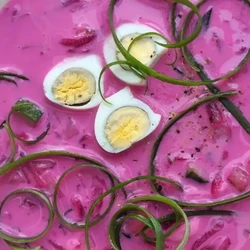 Свекольник с запечённой свёклой и картофелем на кефире - рецепт автора Любовь Попова