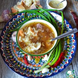 Хаш с языком и говядиной