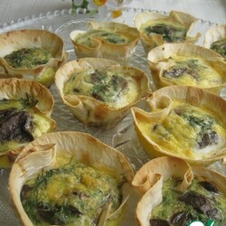 Корзиночки из лаваша с грибами