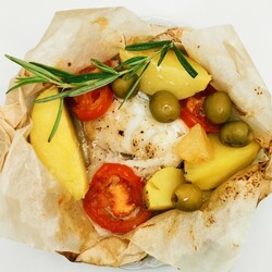 Треска с картофелем в конверте