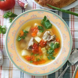 Дачный суп с бараниной