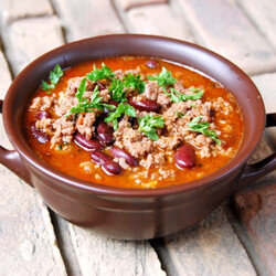 Фасоль с говяжьим фаршем