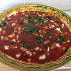 Окрошка на томатном соке