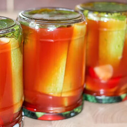 Маринованные кабачки в томатном соусе