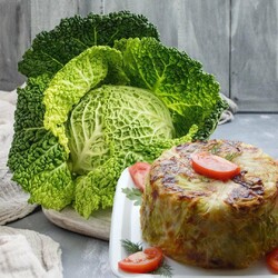 Пирог с капустой и рыбным фаршем без теста