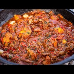 Картошка с мясом в казане на костре - хорциани. Шикарное грузинское блюдо!