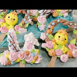 Безе на палочке / Украшение для куличей / Швейцарская меренга ручным миксером