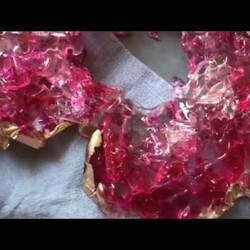 Жеода-сердце из изомальта, декор из изомальта, стекляшки из изомальта.