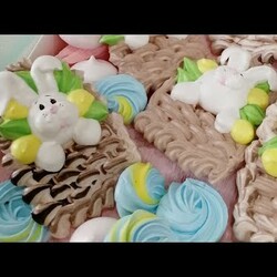 Безе зайчик в корзине. / Easter Meringue Bunny.