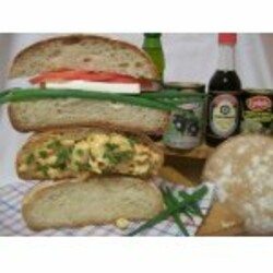 Чиабатта на биге, начиненная курицей