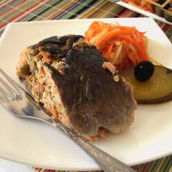 Горбуша фаршированная овощами