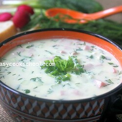 Окрошка на кефире с минералкой