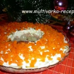 Салат с печенью трески