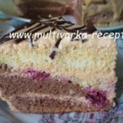 Простой бисквитный торт в мультиварке