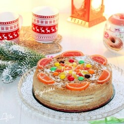 Торт «Рыжик» с творожным кремом