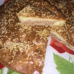 Пирог с фаршем и рисом