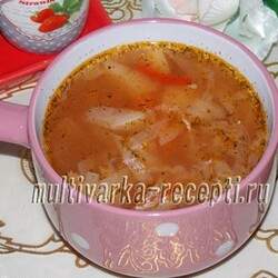 Суп с капустой и свининой в мультиварке