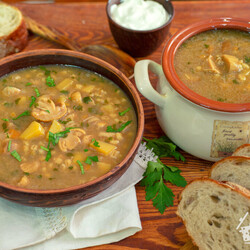 Грибной суп с перловкой