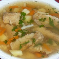 Рисовый суп с грибами