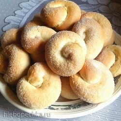 Слоистые «сахарные улитки» из теста на кефире