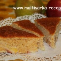 Овсяная шарлотка с яблоками в мультиварке