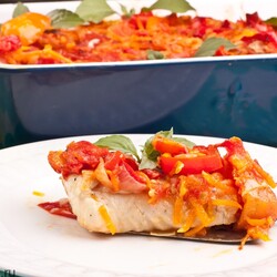 Рецепт судака под овощами