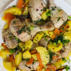 Мясо с овощами в рукаве