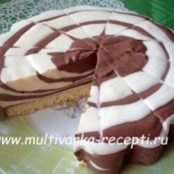 Творожно-шоколадный желейный торт