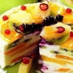 Творожный торт с фруктами